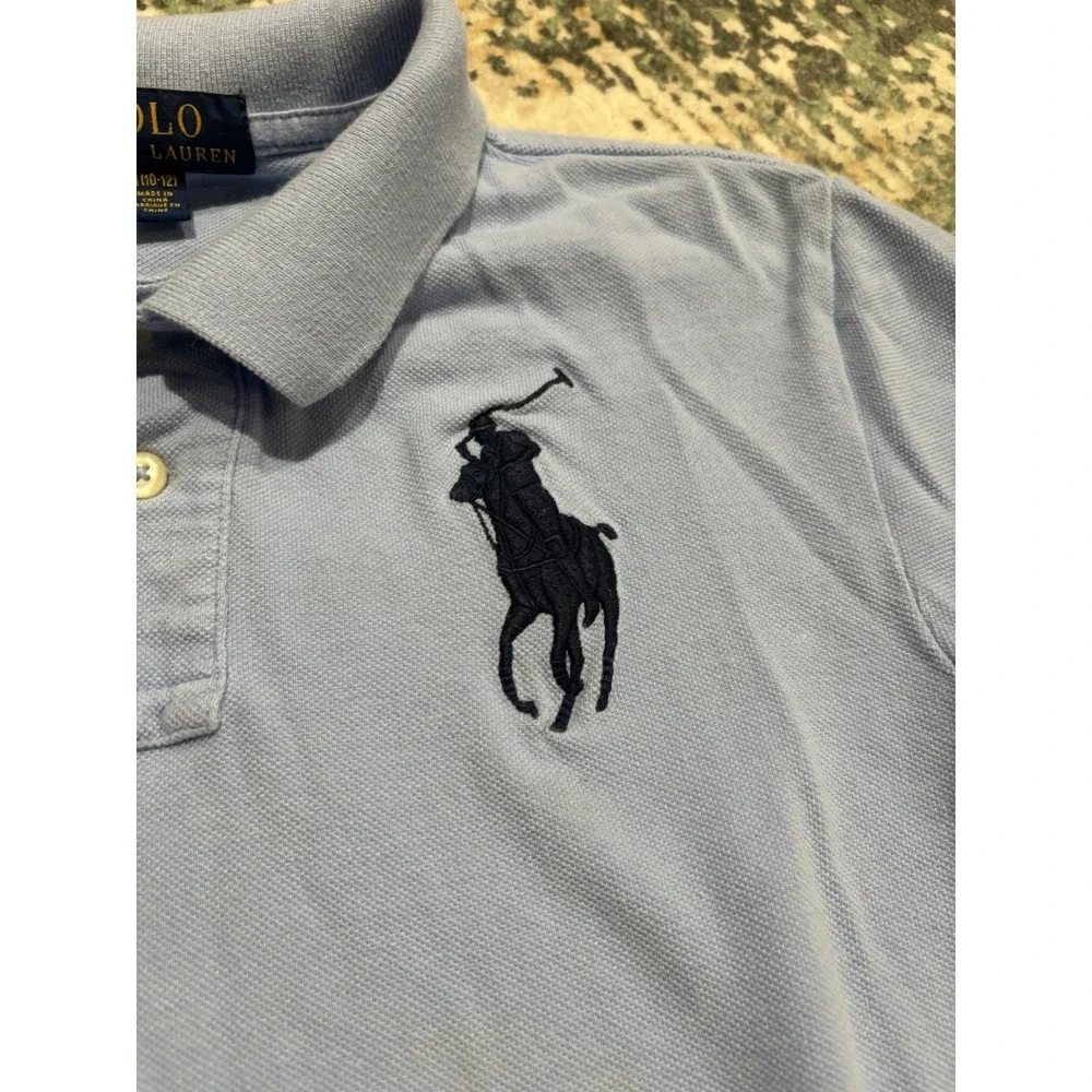 Polo Ralph‎ Lauren Boys  XL Gray Big Pony Custom Slim Fit Polo Shirt M10-12